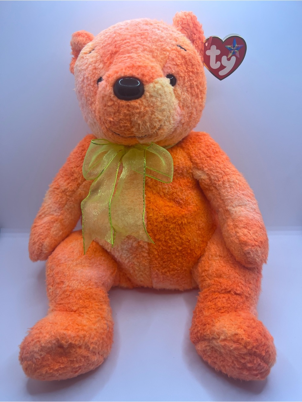 TY Beanie Buddy - TANGERINE THE BEAR - Plush Fur - Vintage Retired With Tags